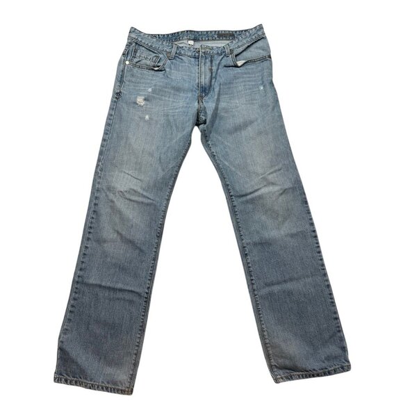 Levi's Silvertab Slim Straight Distressed Blue Jeans Flap Pockets Men's 36x32
